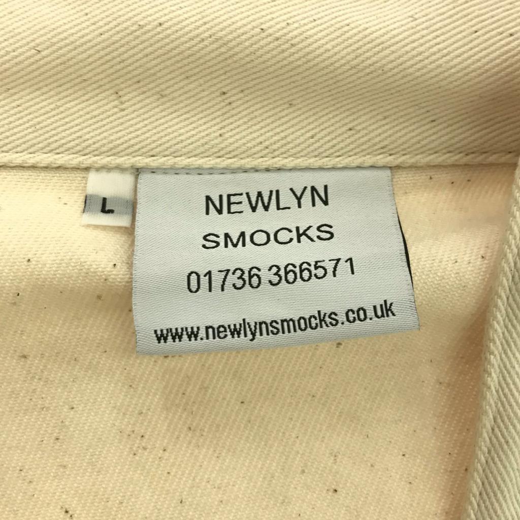 NEWLYNSMOCKS Made In England Long Sleeve Fisherman's Smock Shirt L Ivory Men's Used