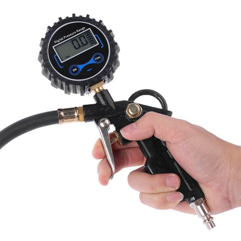  Digital Tire Pressure Gauge 200 PSI Air Pressure Gauge Heavy Duty Metal Rubber