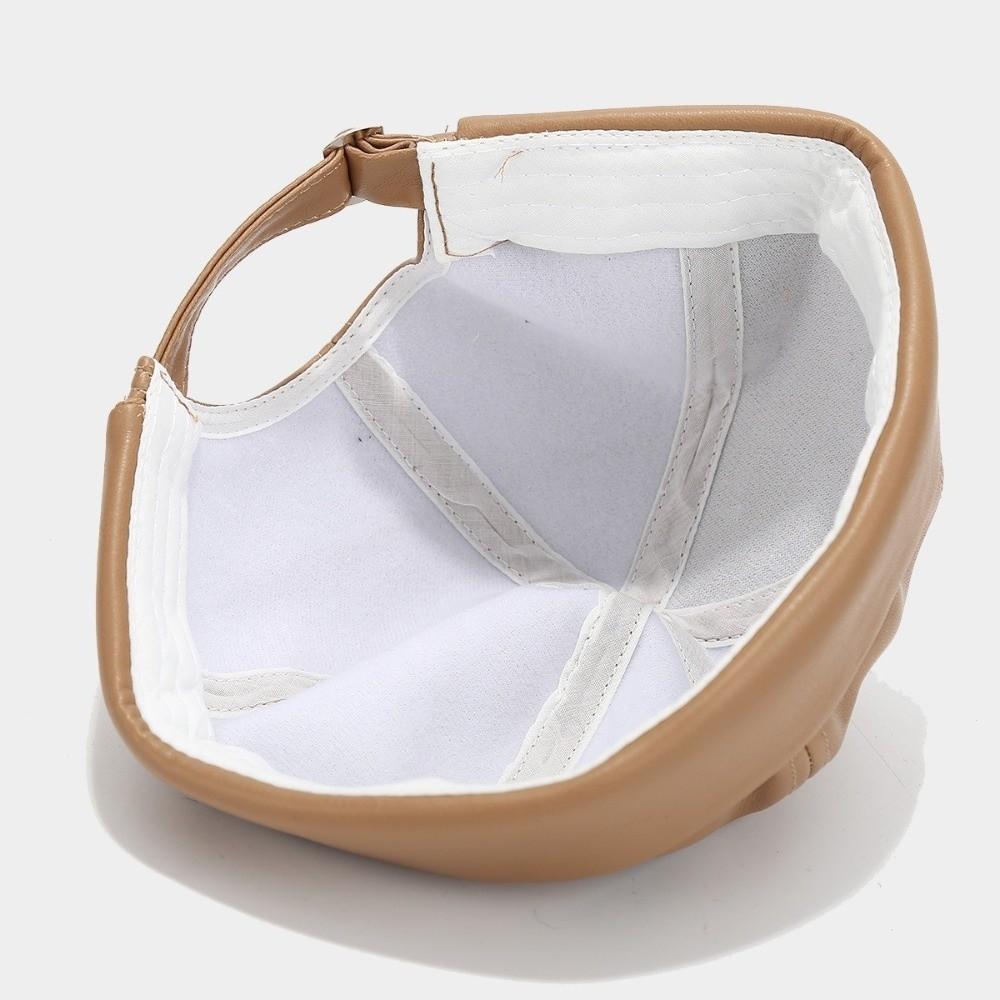 Leather Brimless Round Landlord Hat Solid Color Trendy Cap New Melon Skin Hat Unisex