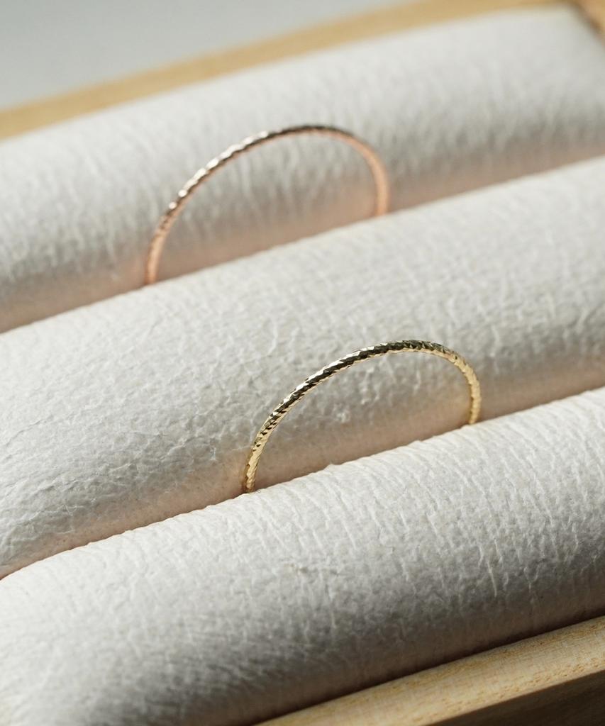 Alleun 14K 18K Cut Twist Gold Ring Layered Precious