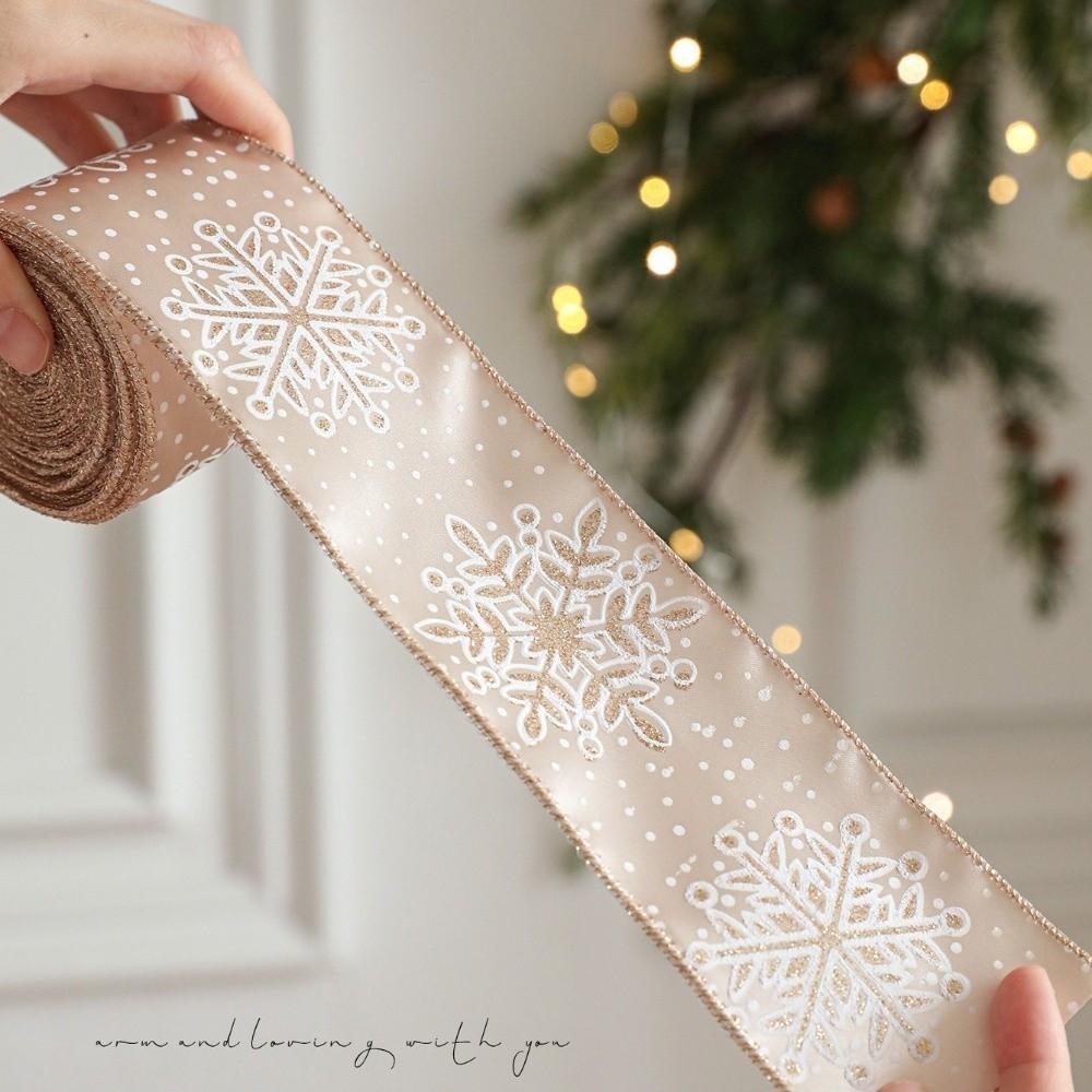 2M Exquisite Christmas Ribbon DIY Fabric Ribbon New Woven Strap Present Wrapping