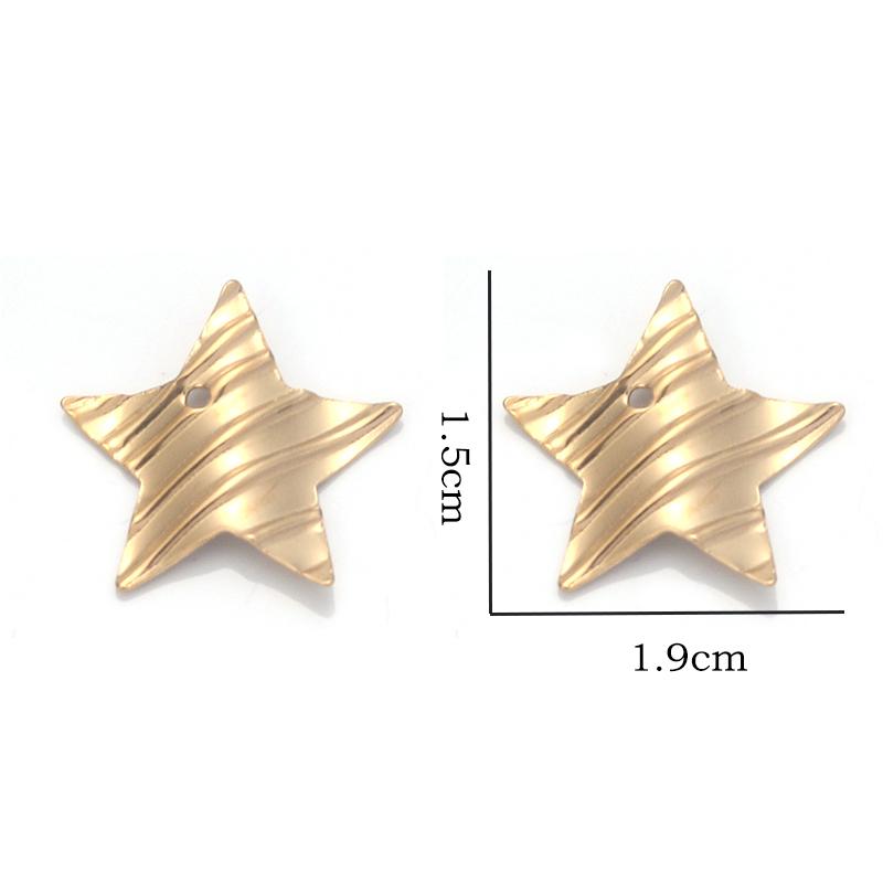 10Pcs/Lot Stainless Steel Earring Pendant Steel Gold Stripe Multi Size Style Pendant Diy Fashion Earhook Necklace Accessories