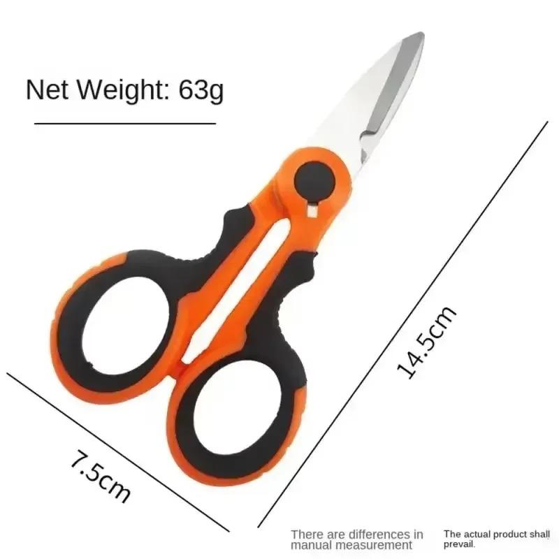 Tesoura Elétrica Multifuncional Dailima de Aço Inoxidável para Eletricista de Alta Resistência, Cortador de Linha de Pesca, Descascador de Fios com Lâmina Serrilhada,