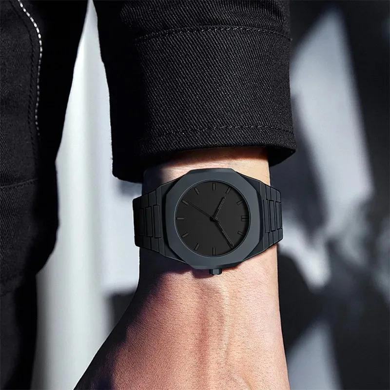 Fashion Waterproof Men Quartz Watch Silicone Wristband Minimalist Design Sports Business Lightweight Watches Reloj Hombre