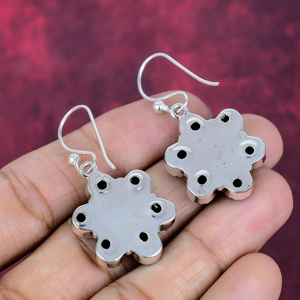 Black Onyx 925 Solid Sterling Silver Earrings, Handmade Gemstone Jewelry Earrings For Memorial Day