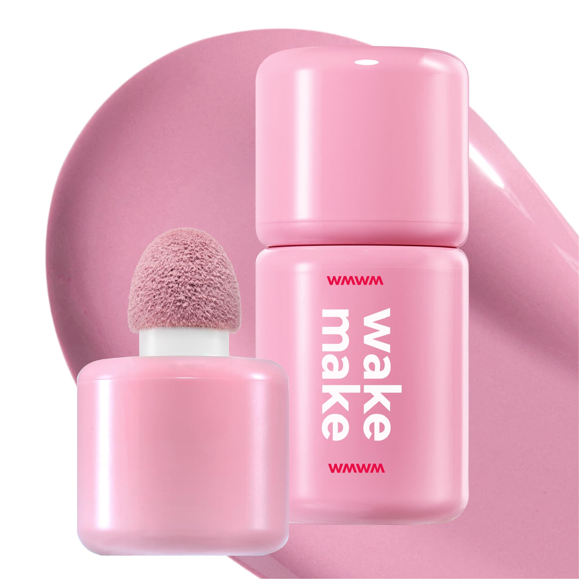 Wakemake Shaking Blur Cheek 05 Poslow Korean Cosmetics Liquid Blush Dewy Healthy Sponge Tip Application Color - - Finish, Glow, - Puff-on -