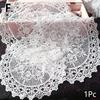 1 ks 15cm Kulatá Krajková Vyšívaná Dutá Podložka Pod Jídlo Podložka na Jídelní Stůl Podložka pod Kávu Čaj Dekorace