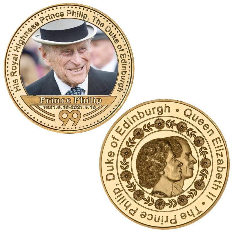 Commemorative Medal Prince Philip Commemorative Coin Gift Box Set, Metal Crafts, Badges and Medals