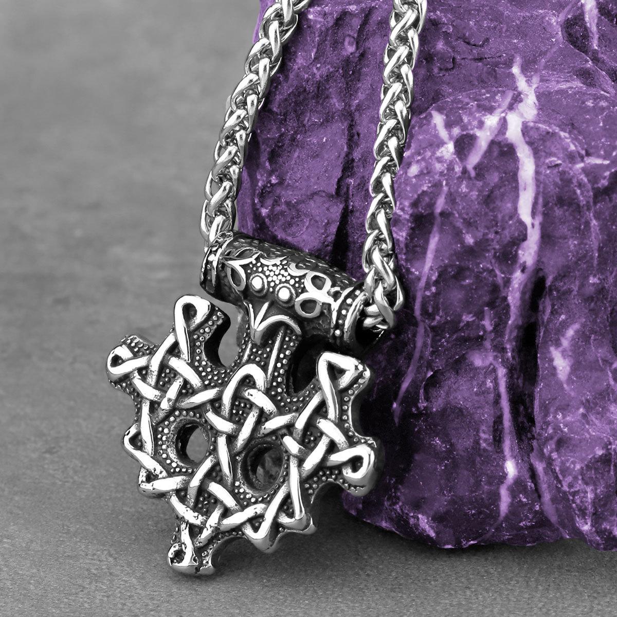 

Викинг Кельтский узел ворона нержавеющая сталь мужской кулон панк-мода ожерелье аксессуары Тотем Одина украшения