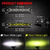 8inch LED Light Bar Floodlight Yellow Beam Ultra Strip LED Bar Work Light  Driving Fog Lamp for 4x4 Offroad Motorcycle SUV Truck