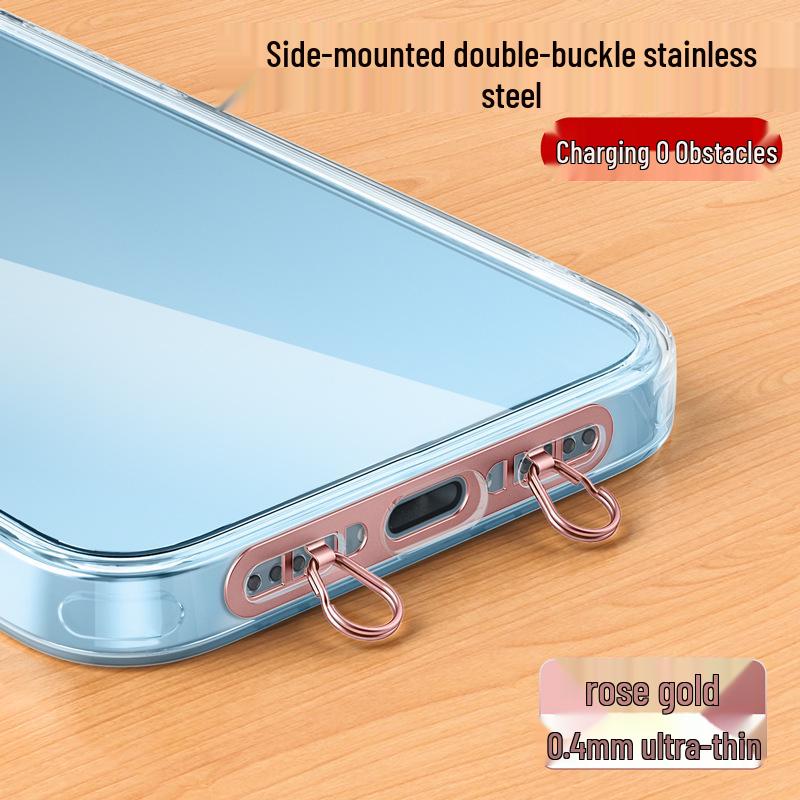 Stainless Steel Mobile Lanyard Chain with Double Buckle Clip