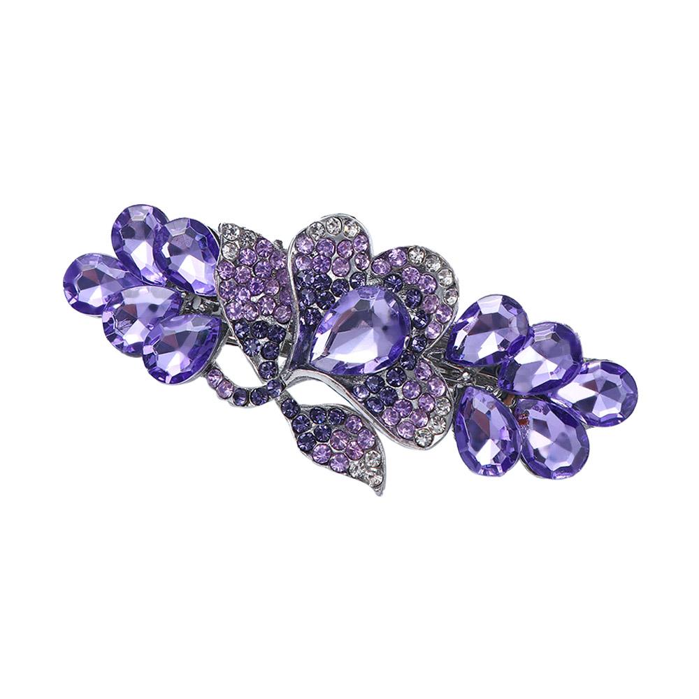 Vintage Elegante Kristallblume Tulpenkopfschmuck Federklemmen Damen Haarspangen Haarnadeln Koreanische Spangen