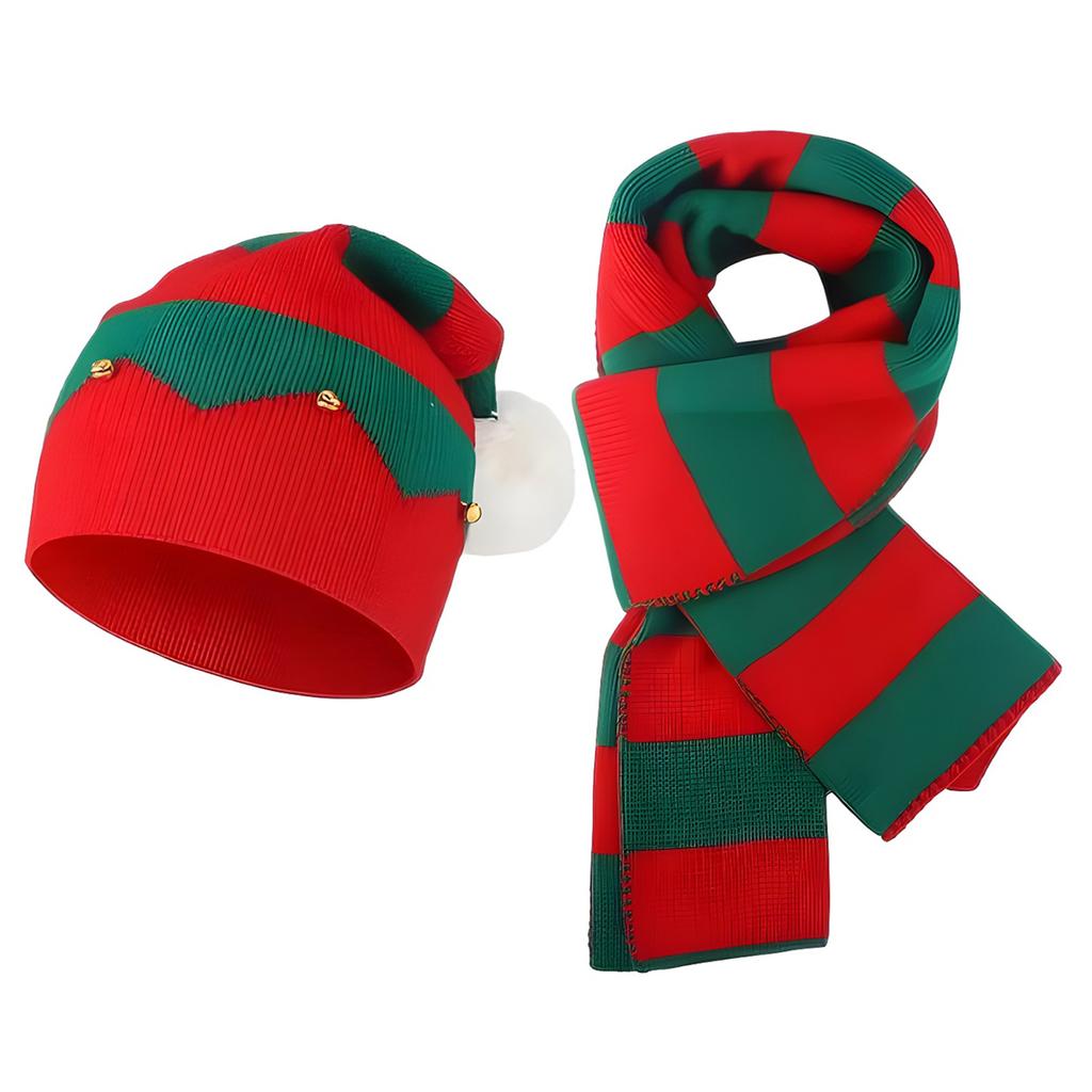 Christmas Theme Santa Hat Scarf Gloves for Holiday Celebrations Festival Knitwear for Adult All Age Warm Christmas Gifts