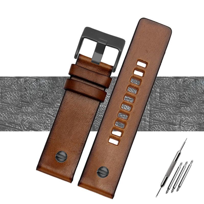 Quality Genuine Retro genuine Leather watchband men for DZ4343 DZ4323 DZ7406 watch strap vintage Italian leather 22mm 24mm 26mm