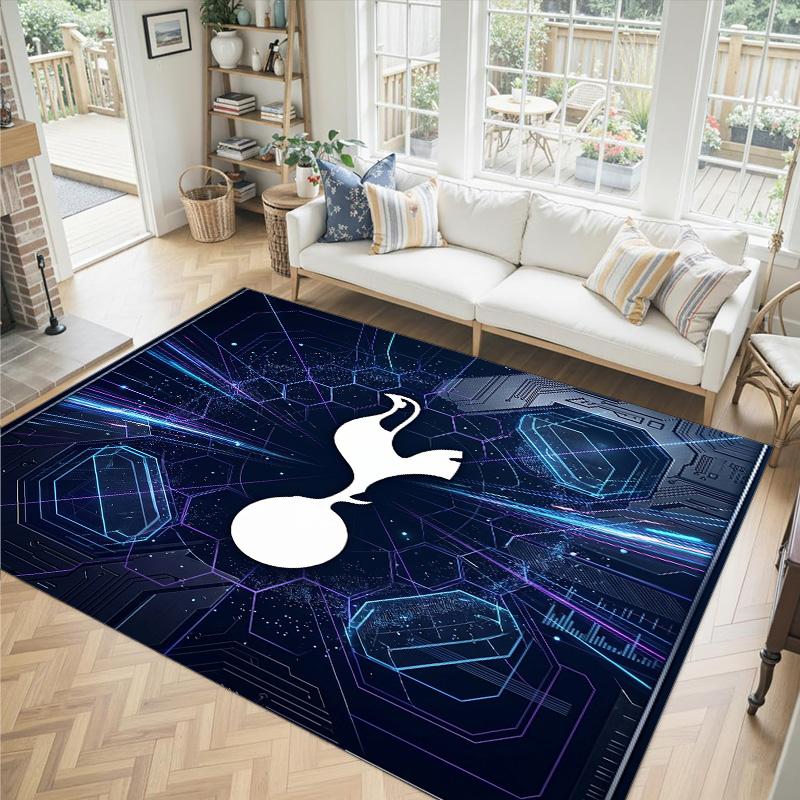Tottenham Hotspur Design Crystal Velvet Carpet Cozy Non?Slip Printed Rug For Bedroom Living Room Entrance