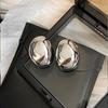 Classic Hollow Oval Stud Earrings For Women Exquiste Metal Smooth Small Earrings OL Style Earrings Fashion Jewelry Gifts