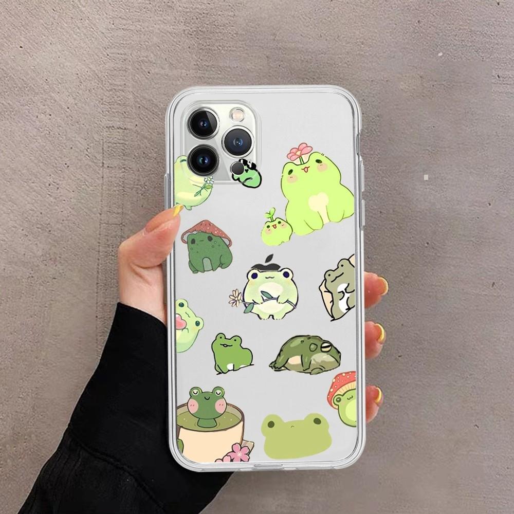 Frog cartoon drawing Phone Case For iPhone 15 13 14 Pro Max XS XR 12 11 Pro 13 Mini 6 7 8 Plus Soft Clear Back Cover