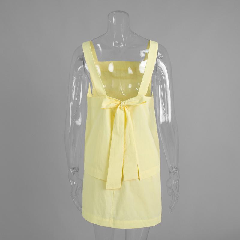 Camisole Short Skirt Set 2026 Summer Feminine Off-Shoulder Backless Top and Short Skirt