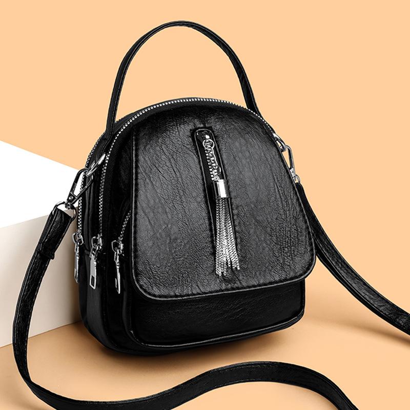 Versatile Soft Leather Portable Shoulder Messenger Bag Change Bag