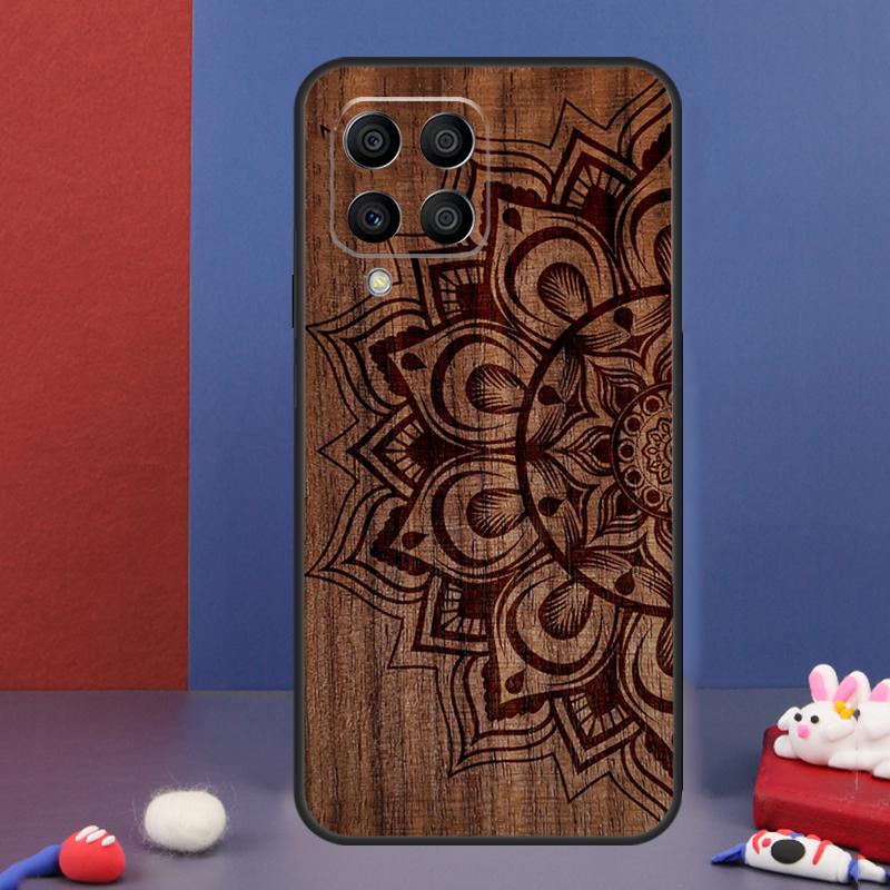 Mandala Floral Wood Case For Samsung Galaxy M31 M21 M11 M13 M54 M34 M14 M56 M36 M16 M53 M32 M52 M35 M55 M15 M06