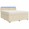 Boxspringbett mit Matratze Creme 140 x 190 cm Stoff