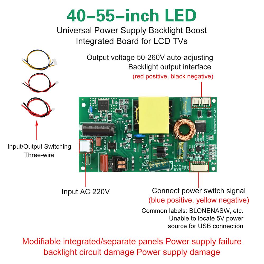 AC 220V 100W LED Driver Board Universal Power Boost Integrated for 40-55 Inch LCD TV Backlight Board Stable Brightness