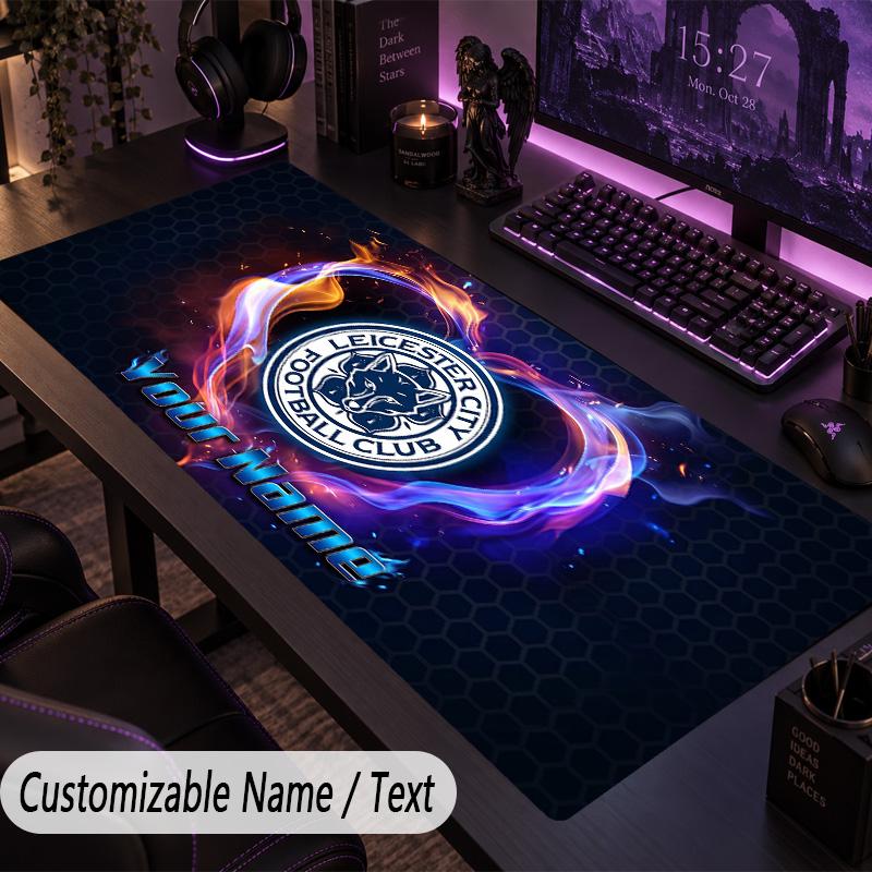 Large Mouse PadLeicester City Custom Name Text Personalized Desk Mat Non Slip Gaming Pad