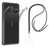 Case and Neck Strap for Nokia 2 - Transparent Soft TPU Adjustable Black Cord Phonillico®