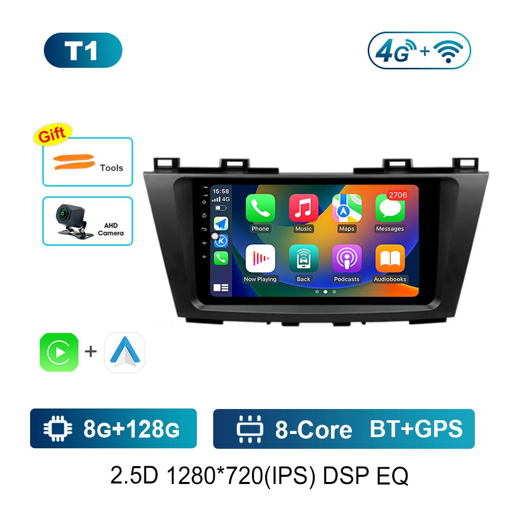 9 Inch for Mazda 5 3 CW 2010 - 2015 Car Audio Multimedia Player Android Head Unit DSP Stereo Carplay GPS Navi 4G+WiFi Bluetooth