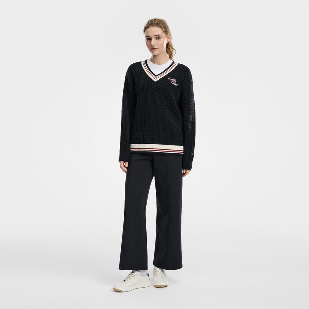 Fila Tennis Fashion Minimalist Classic Retro Sports College Style Casual Versatile Comfortable Knitted Loose Sweater Unisex sweater A11U613401FNV