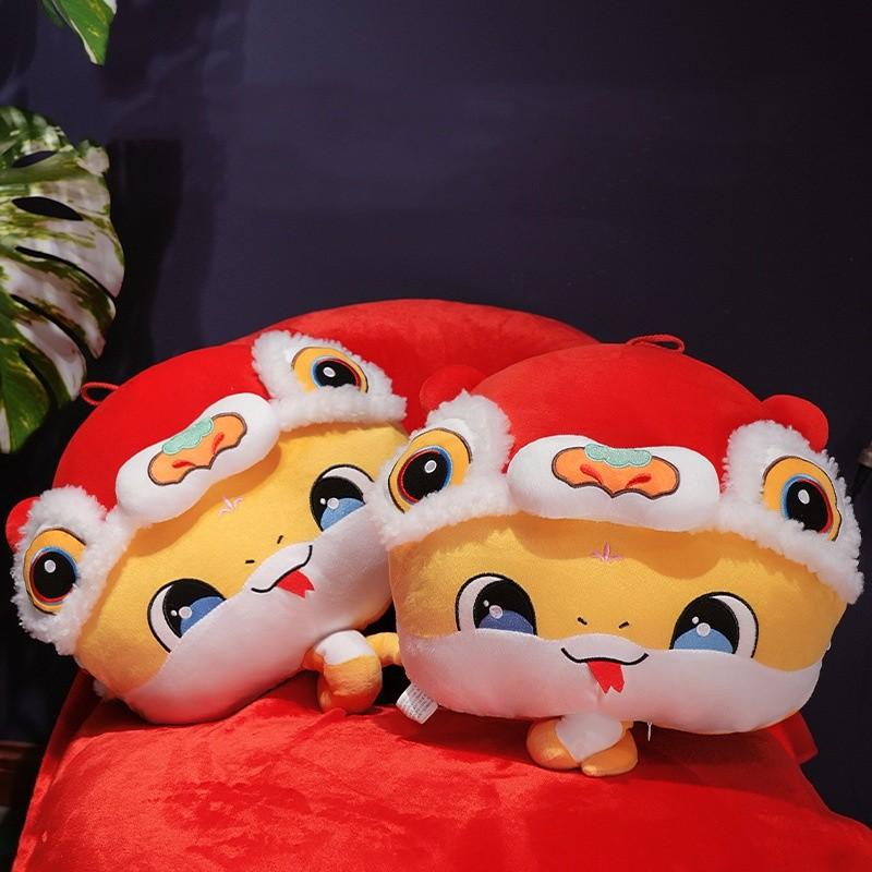Chinese Year New Snake Hand Warmer Pillow Blanket Plush Toy Winter Stuffed Doll