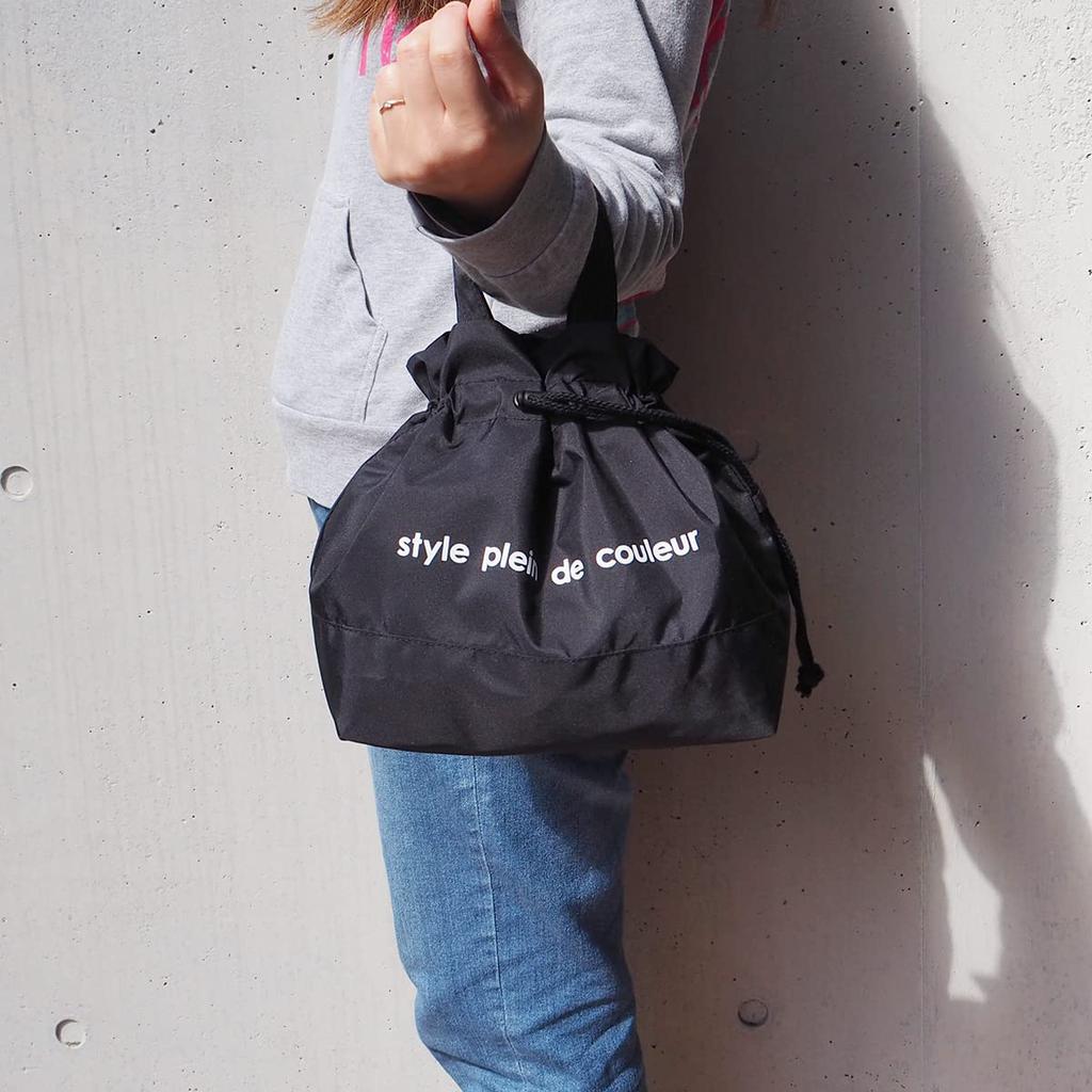 At First Lunch Drawstring Large Colors AF6351 Bag, Black, Size,