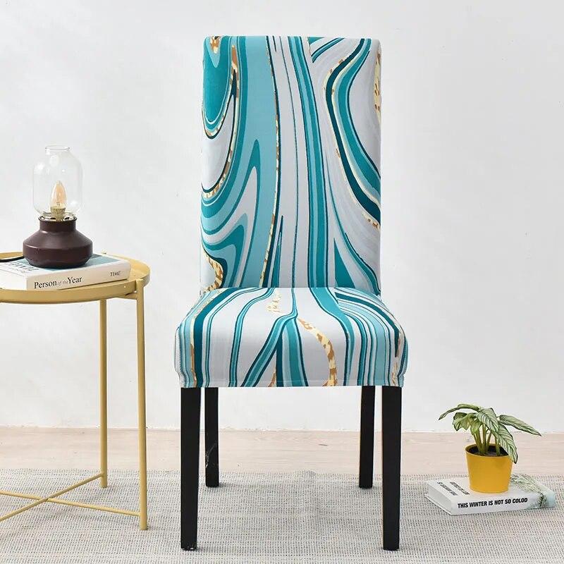 Spandex Wedding Chair Cover Lattice Floral Printed Seat Protector Slipcover for Hotel Banquet Housse De Chaise Dining Room Chair
