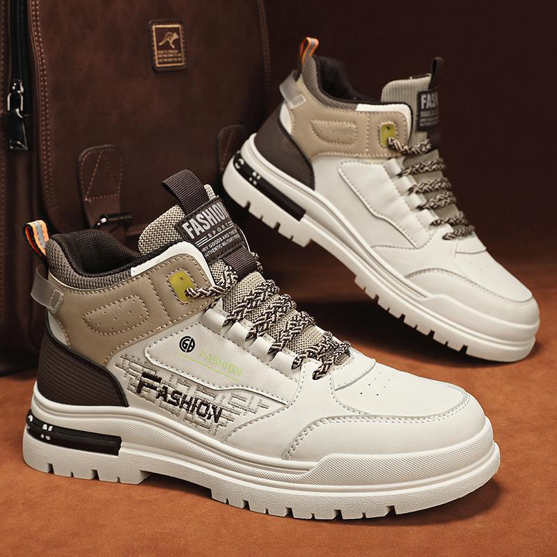 Autumn and winter men's shoes platform Martin boots fashion outdoor tooling shoes trend breathable high-top casual shoes