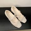 Patent Leather Women Mary Jane Shoes Fashion Shallow Butterfly-knot Shoes Spring Autumn Wedding Party Shoes