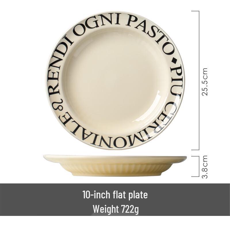 Black Letter Ceramic Dinner Plate