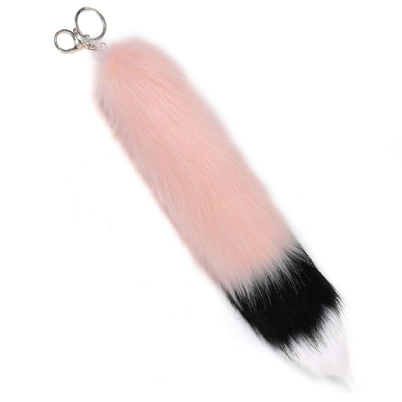 

[COZENTA] strap fur tail Fluffy Fluffy key ring fox cosplay disguise accessories 3 colors (pink)