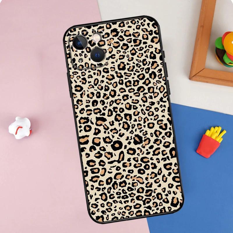 iPhone15 Mini mobile phone case, tiger leopard print leopard mobile phone case, painted anti-drop for anti-drop.