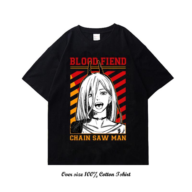 Unisex EU Japanese Anime Chainsaw Women T Shirt Cartoon Printing Cotton T-shirt Harajuku Graphic Tees Clothing Tops Tshirt Manga