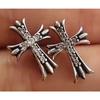 Cercei Stud Crow Studs Vintage Gothpunk Hip Hop Placat cu Aur Diamond Flash Cercei Cruce Ornament