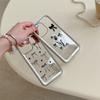 Custodia di lusso in TPU trasparente elettroplaccato con motivo a gattino e cucciolo per iPhone 15 Pro Max 14 13 12 Pro, con protezione anticaduta integrale e fiocco