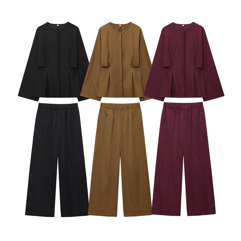 Kaslead New Arrival Women's Fashion Style Fashion Simple Loose Long Sleeves Shirt Casual Pants Suit