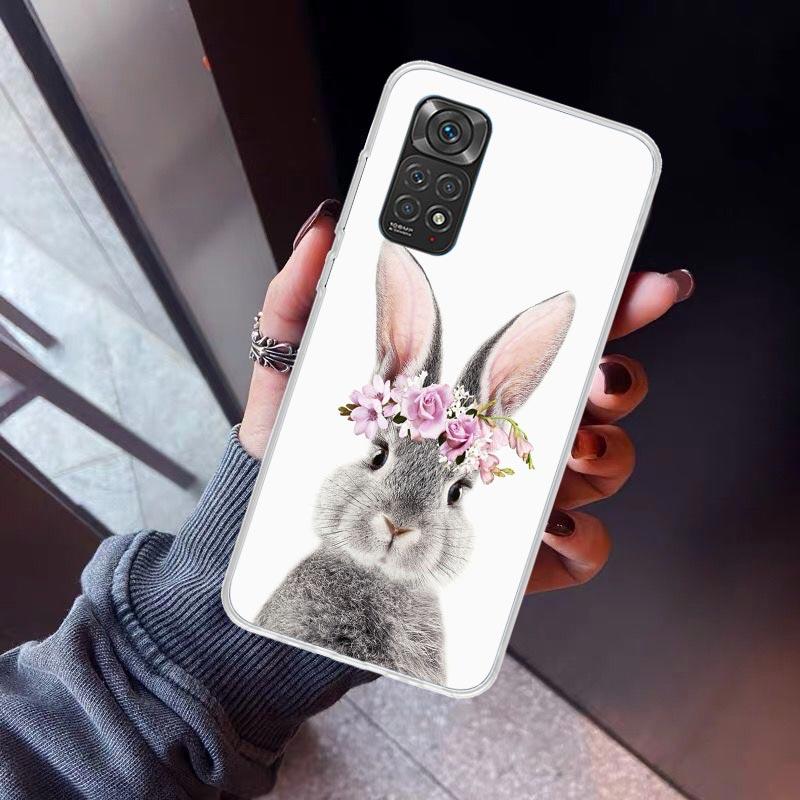 Cute Bunny Baby Rabbits Phone Case for Xiaomi Redmi Note 15 14 14S 13 12 12S 11 Pro Plus 11E 11T 11S 10S 5G Soft Cover Fundas Re