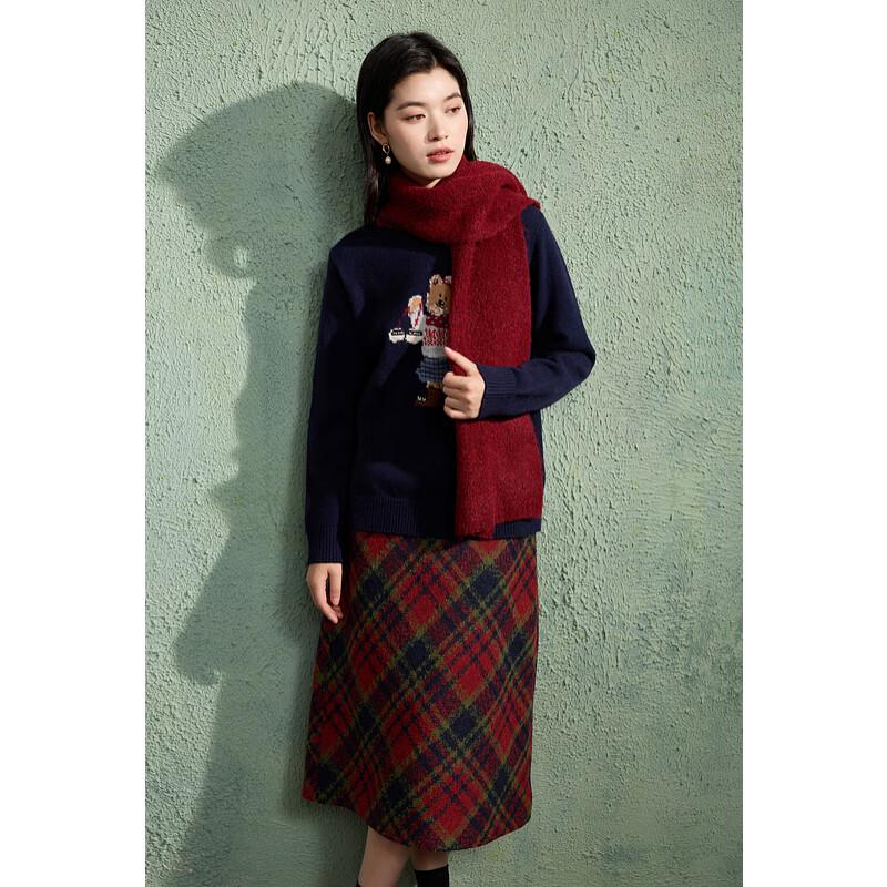 Sancai Nadměrná velikost Retro Károvaná Sukně Maxi s vysokým pasem a rozparkem