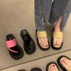Thick-soled Cool Slippers Women's 2025 Summer New Internet Celebrity Ins Trendy Shoes Outside Wearing Toe Flip-flops Pure Desire