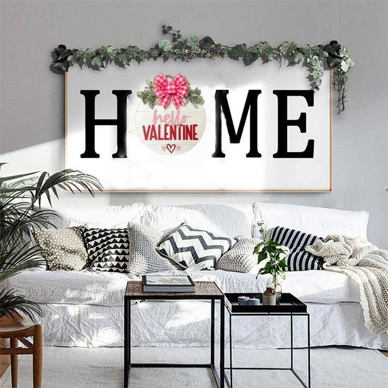 Plaids Vermelhos Laços Placas de Porta para o Dia dos Namorados para Melhorar a Decoração da Casa e Celebrar o Amor
