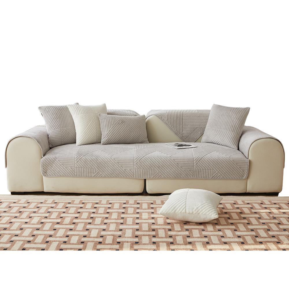 Nordic Ins Sofa Cushion Simple Cushion Autumn and Winter Plush Sofa Cover Retro Sofa Towel