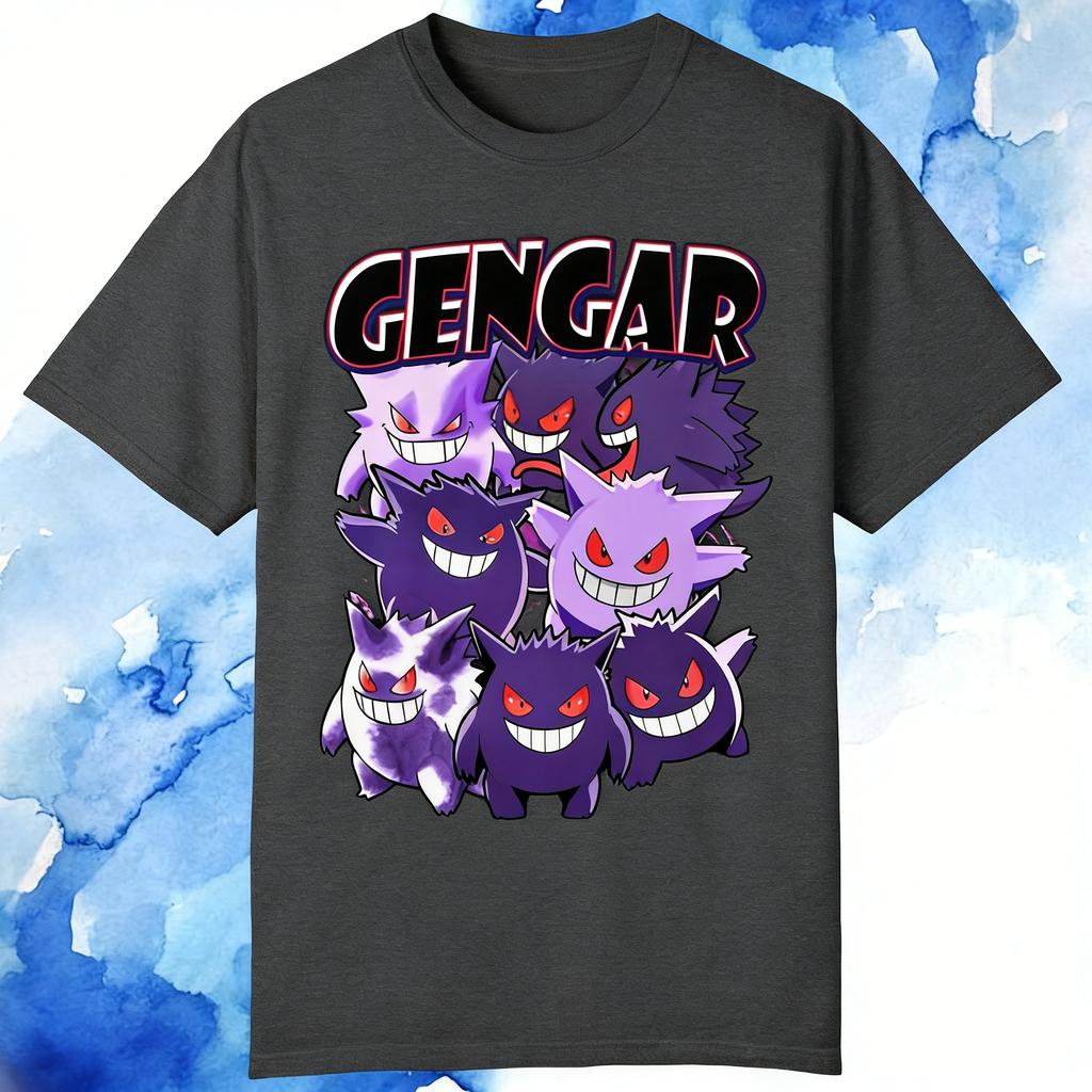 Anime Gengar Graphic T Shirt Man Pokemon 2026 Oversized Women Casual Cotton Short Sleeve Tee Streetwear Y2k Clothes Summer Tops