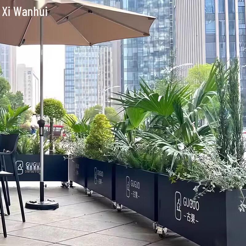 Outdoor Movable Planter Box with Wheels