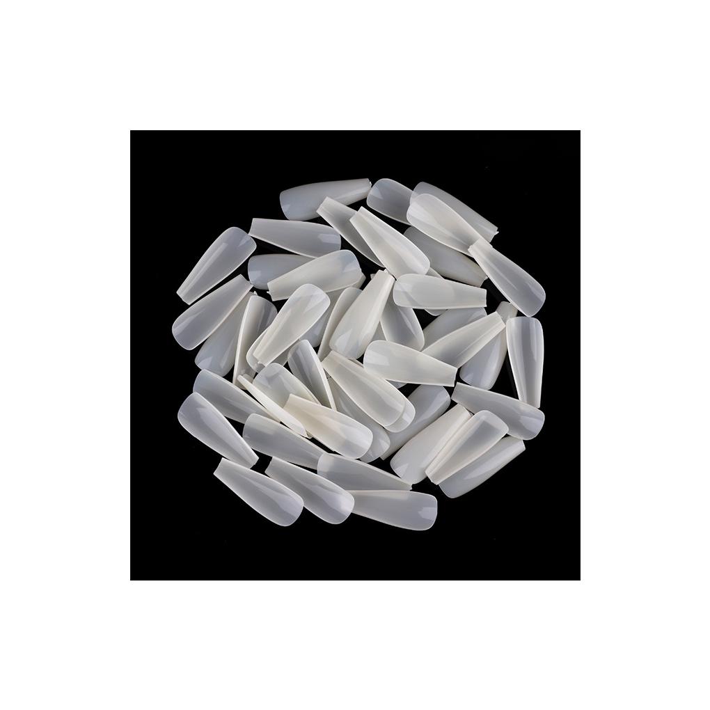 

100 Pieces Long Fake Nails with Case Clear Artificial Ballerina Full Cover False Nail for Manicure Salons DIY Art